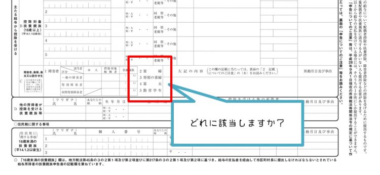 扶養の用紙