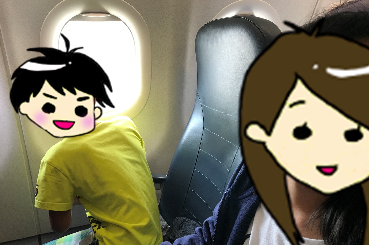 飛行機の中